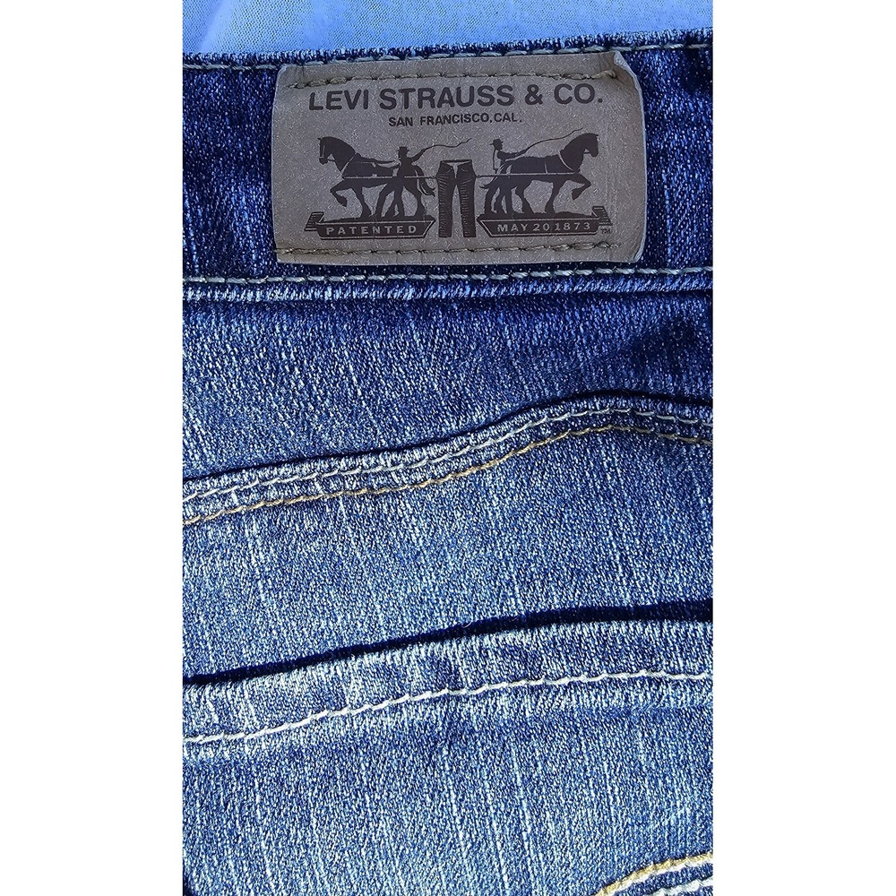 Levi's Shorty Shorts Raw Distressed Hem Medium Wash Denim Shorts Size 14 - Picture 5 of 14